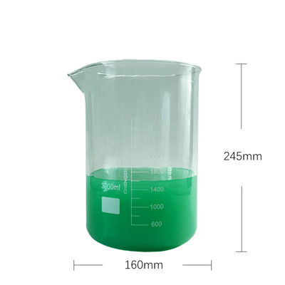 ガラスの測定実験用カップ 3000ml 調節可能な反応剤メディアボトル